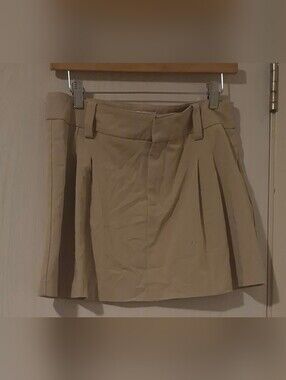 Sunday Best by Aritzia Pleated Mini Skirt | Women's Size 6 | Beige